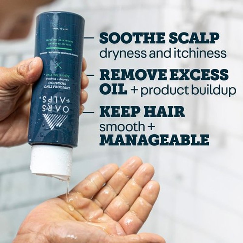 Oars + Alps Men's Sulfate-Free Hair Shampoo - Nourishing Formula with Witch Hazel & Tea Tree Oil | 13.5oz