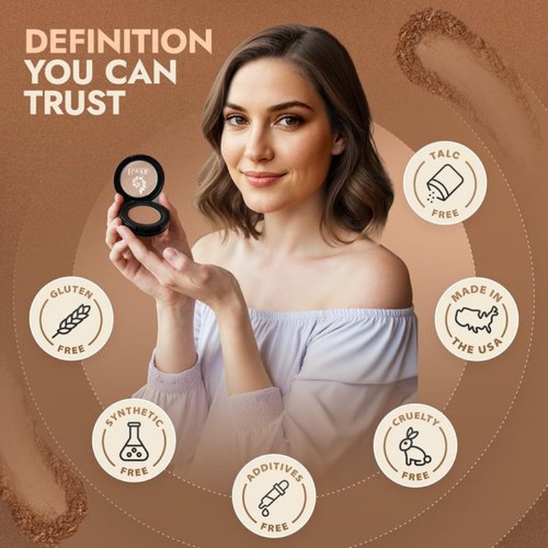 Organic Eyebrow Powder - Vegan Brow Tint for Shaping, Filling & Defining, 100% Natural - Smudge-Proof & Long-Lasting Conditioning - Cruelty-Free, Paraben-Free, Gluten-Free, Made in USA - Deep Brown