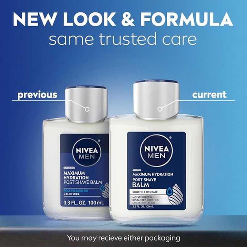 NIVEA MEN Maximum Hydration Post Shave Balm - 3X Hydration with Provitamin B5 & Aloe Vera | 3.3 Fl Oz, Pack of 3