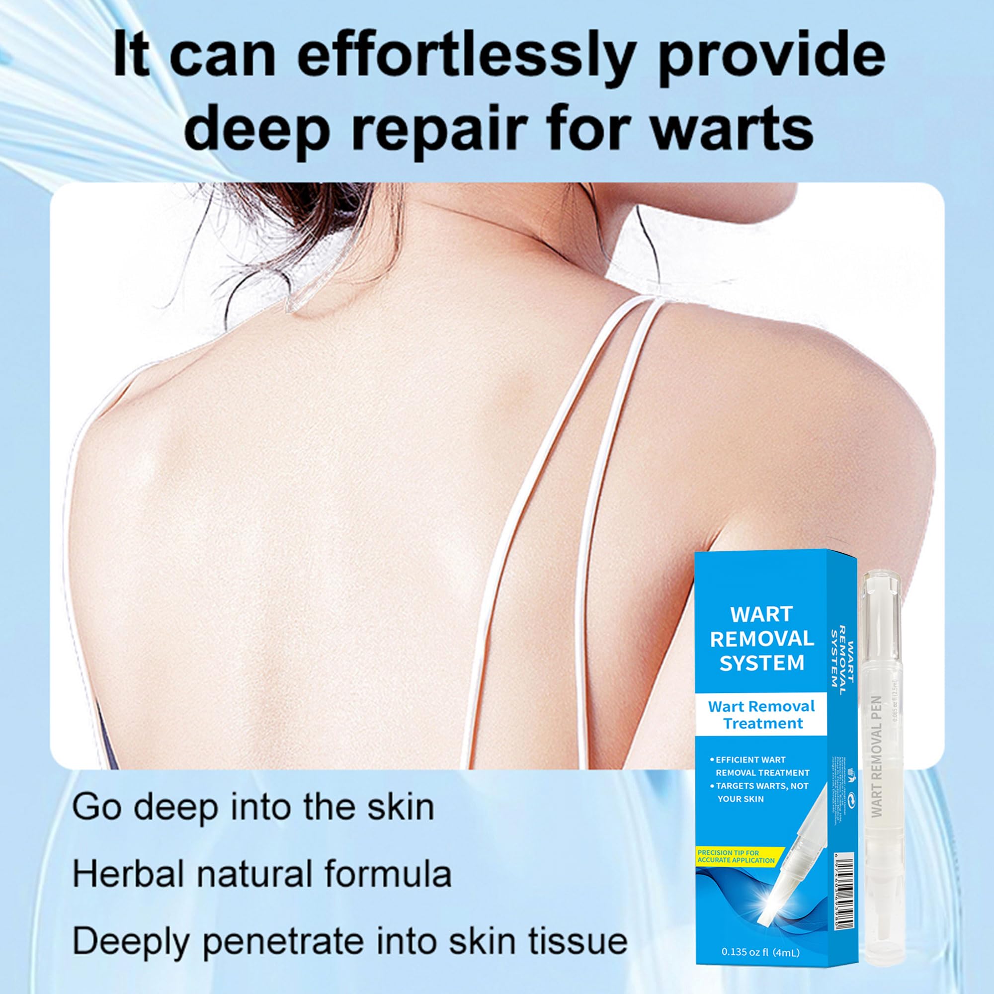 Befada Fast Acting Salicylic Acid Wart Remover Pen for Hands, Feet & Body – Gentle Formula with Brush for Plantar, Common and Flat Warts – Travel Size (0.085 fl oz/4ml)