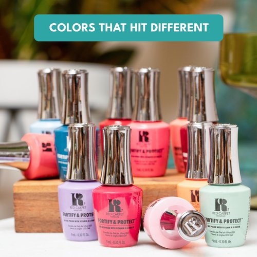 Red Carpet Manicure Fortify & Protect Kit – Essentials for UV/LED Gel Application. Vitamin A & Biotin Infused, Long-Lasting, Chip-Resistant Manicure (Fortify & Protect Must Haves Kit)