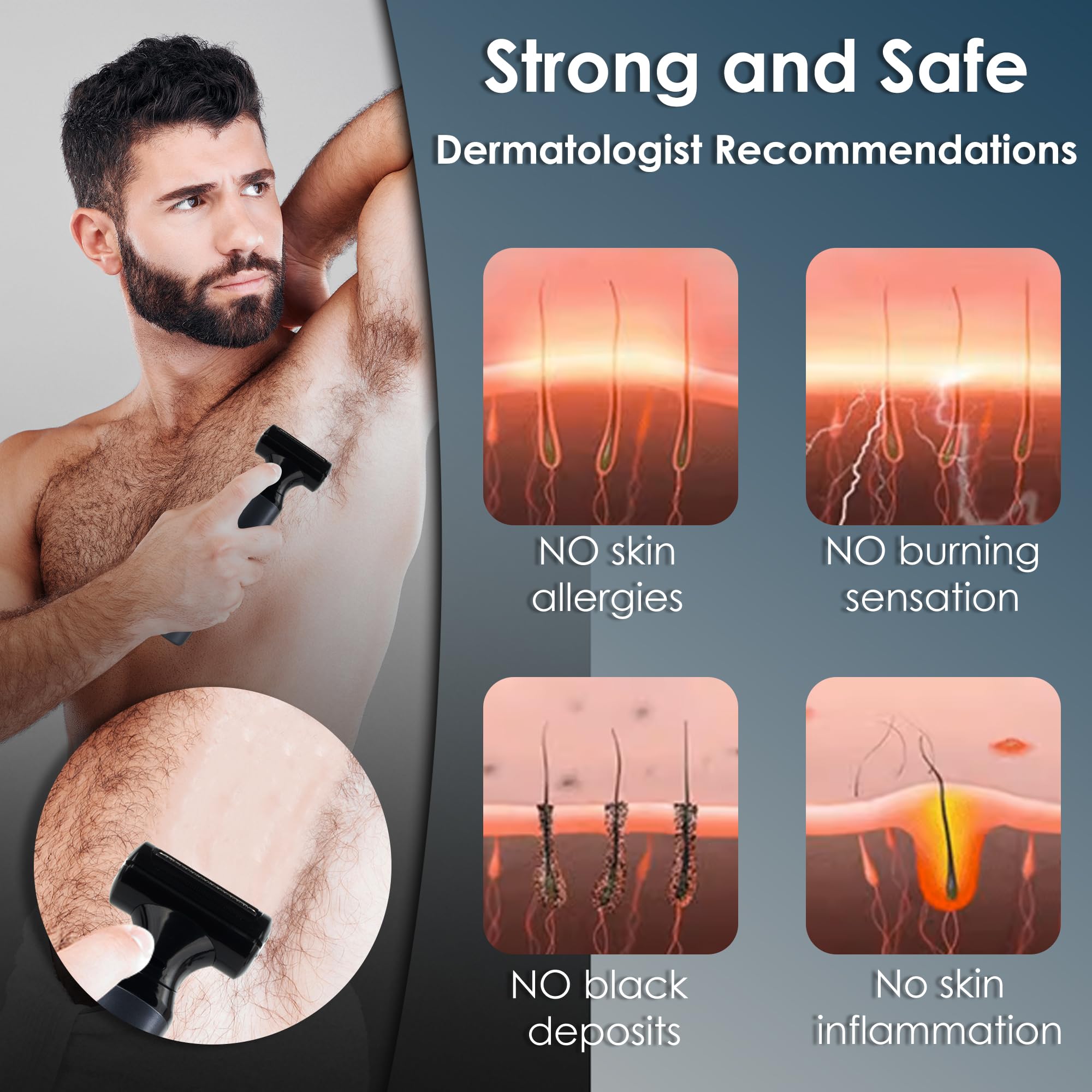ULAIDO Body Hair Trimmer for Men, Electric Groin Pubic Hair Trimmer, Body Hair Groomers, Waterproof Wet/Dry Ball Trimmer for Full Body and Privates with Replacement Body Groomer Foil Heads