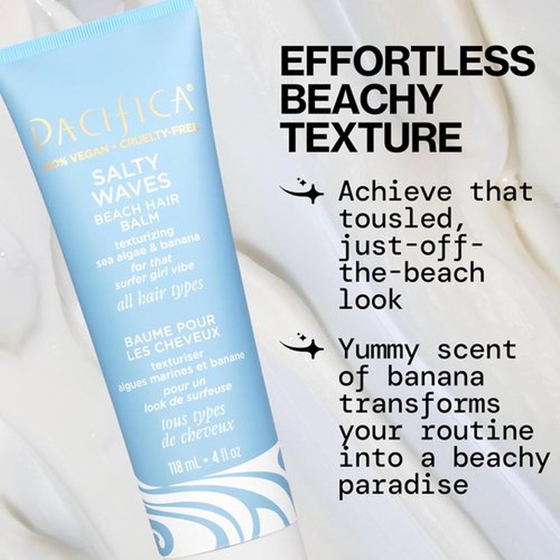 Pacifica Salty Waves Beach Hair Balm - Unisex 4 oz Styling Balm for Effortless Beachy Waves