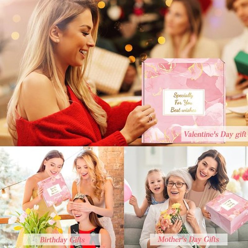 Gifts for Women Self Care Gifts Get Well Soon Gifts, Rose Relaxation Spa Gift Basket Sets with Luxury Flannel Blanket, Unique Mothers Day Mom Gifts Basket for Mom Wife Grandma Sister Friend