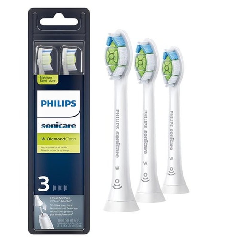 Philips Sonicare DiamondClean Replacement Toothbrush Heads - 3 White Brush Heads & C3 Premium Plaque Control - 2 White Brush Heads