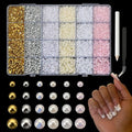 10000Pcs Nail Pearls, 3D Nail Charms, Flatback Pearls for Crafting, Charms for Nails Design