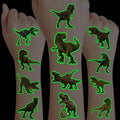 96 PCS T Rex Dinosaur Pre-Cut Temporary Tattoos Birthday Party Decorations Favors Supplies Decor 3D Tyrannosaurus Rex Dino Trex Cute Stickers Boys Girls Gift School Prizes Rewards (Luminous)