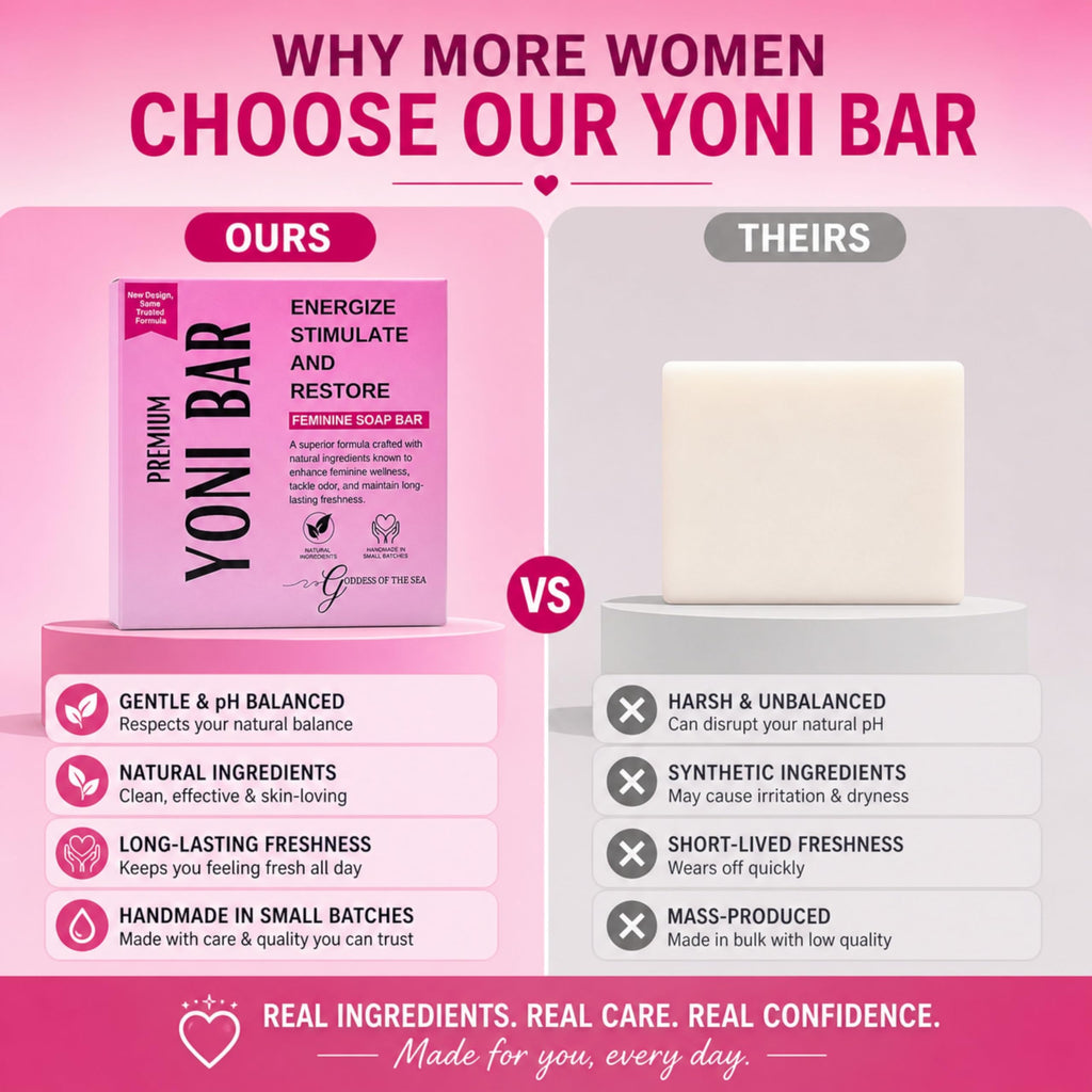 Premium Yoni – Natural Feminine Care Soap for pH Balance, Odor Control & Hydration | Organic Herbal Ingredients | Gentle Yet Effective for Daily Intimate Hygiene | Handmade & Vegan (3oz)