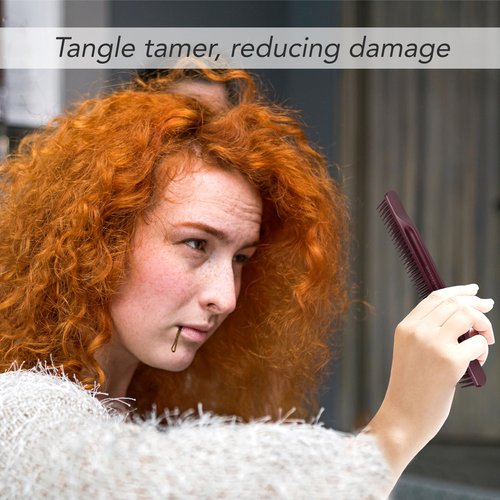 Allegro Combs #70 Wide Tooth Combs Defining Brush Comb 3-Row Wide Tooth For Curly Hair Comb For Women Curly Hair, Hair Stylists Hair Comb 2 Piece (Burgundy)