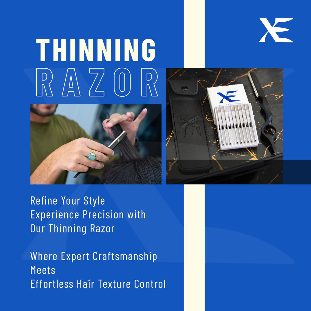XE Hair Styling Barber Thinning Razor – Stainless Steel Thinning Comb, Ideal Feather Styling, Hair Texturizing and Layering for Salon and Home Use