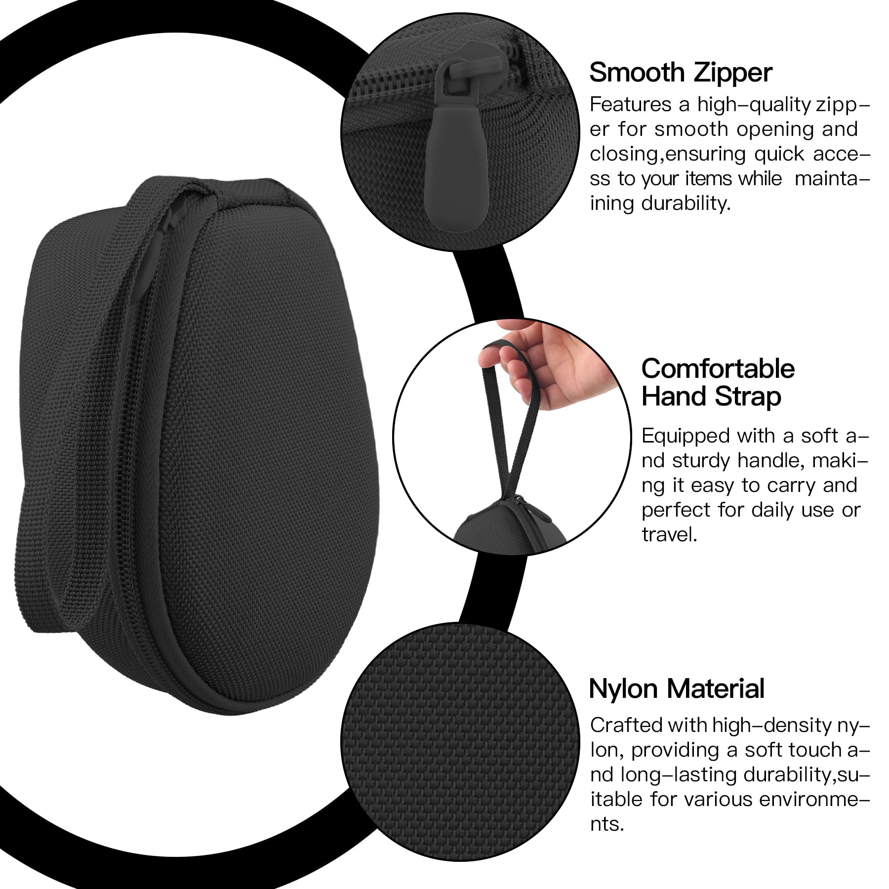 co2CREA Hard Case for SHOKZ New OpenRun Pro 2/1/Mini, OpenRun Standard/Mini, OpenMove, OpenSwim Pro, OpenSwim, Compatible with All SHOKZ Open-Ear Bone Conduction Sport Headphones, Black Case