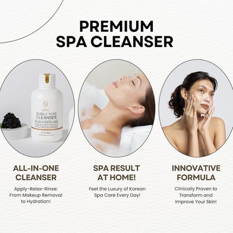 MPC Bubble Pore Cleanser - Gentle Deep Pore Facial Cleanser with Caviar | Hydrating Exfoliator for Oily & Dry Skin - 5.07 fl oz