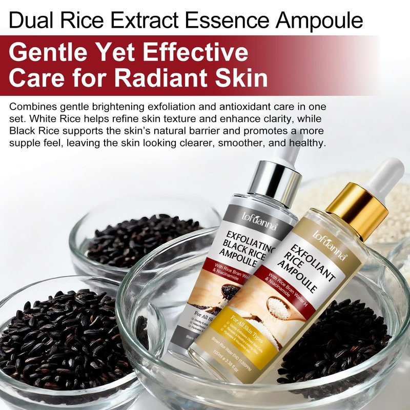 Peel Shot Glow Rice Peeling Ampoule,Gentle Black & White Rice Exfoliating Face Serum for Face & Body, Shrink Pores & Deeply Hydrating For All Skin Types