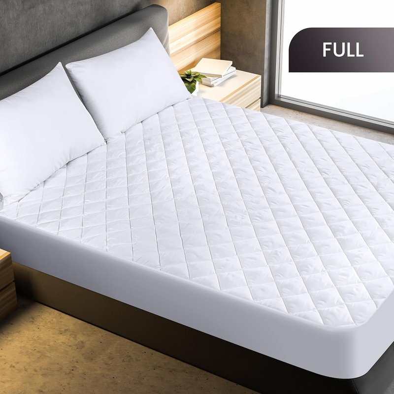 Utopia Bedding Quilted Fitted Mattress Pad - Full Size, Deep Pocket, Machine Washable | White, 10-Pack