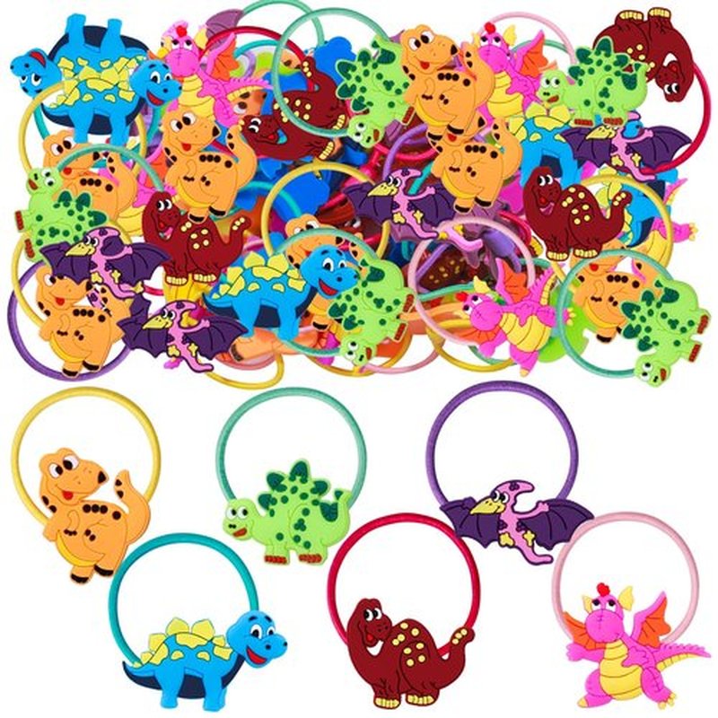 36PCS Dinosaur Hair Ties for Women Girls, Elastic Hair Ties Ponytail Holder Cute Hair Accessories (36pcs, Dinosaur)