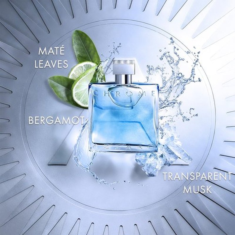 Azzaro Chrome Eau de Toilette | Fresh Aquatic Men's Cologne - Citrus & Woody Notes - Perfect for Everyday Wear