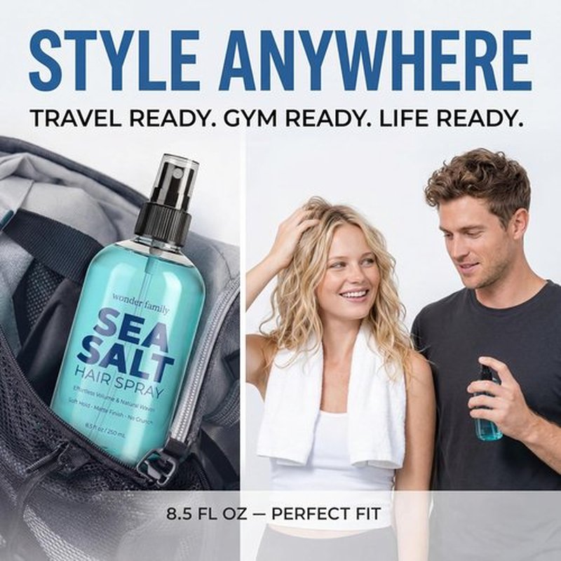 Sea Salt Spray - Texturizing Hair Spray for Beach Waves | Travel Size Curl Activator & Volume Mist