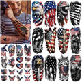 77 Sheets Independence Day Temporary Tattoo for Women Men, 17 Half Arm 4th of July Fake Tattoos, 60 Tiny American Flag Eagle Dog Cat Cow Memorial Labor Day Patriotic Body Tattoos