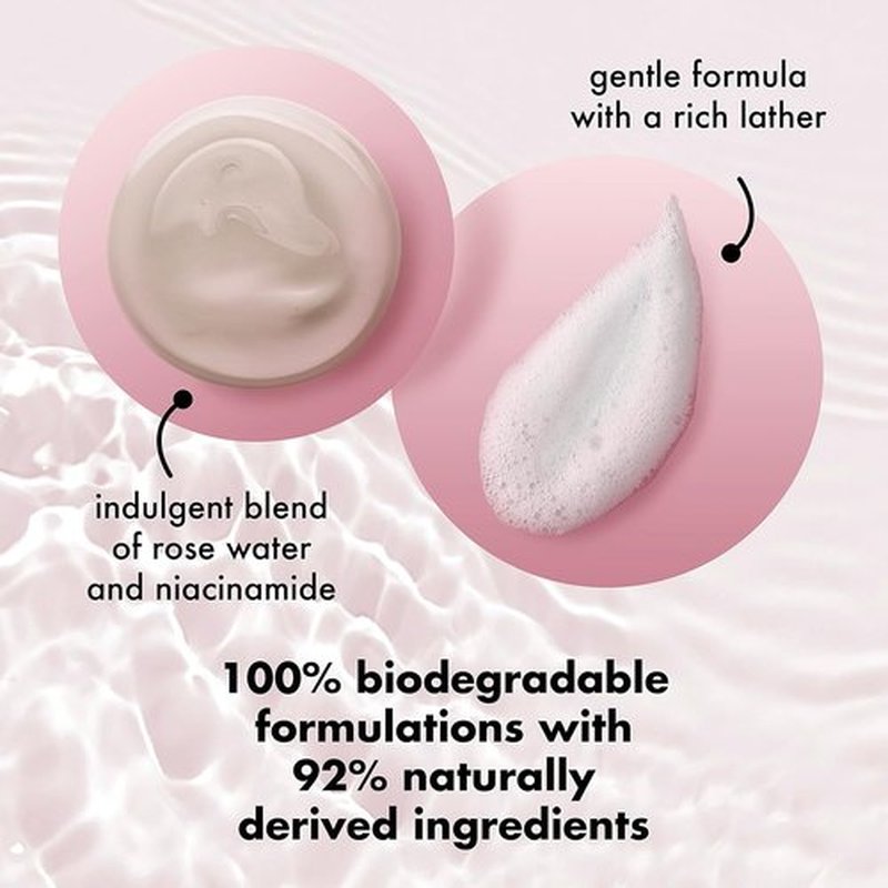 Love Beauty and Planet Body Wash - Nourishing Rose Water & Niacinamide, 20 fl oz | Plant-Based Cleansers