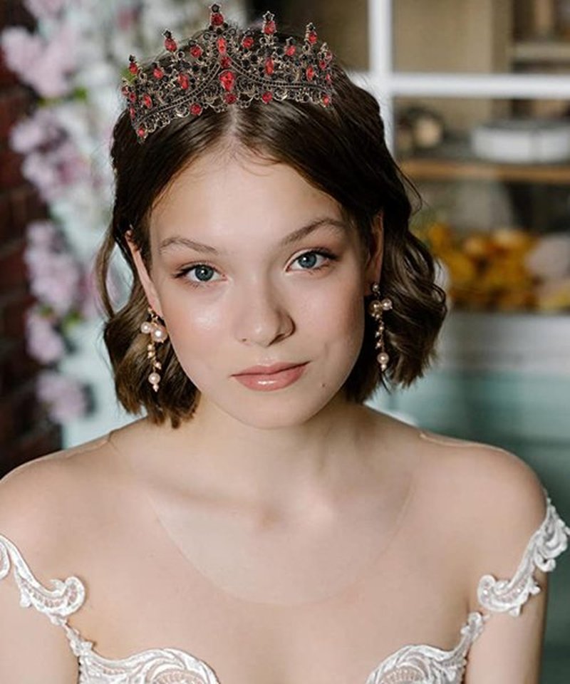 COCIDE Black & Red Crowns for Women Gothic Tiaras for Women Queen of Hearts Crown Accessories Costume Halloween Cosplay Princess Birthday Pageant Bride Headpieces