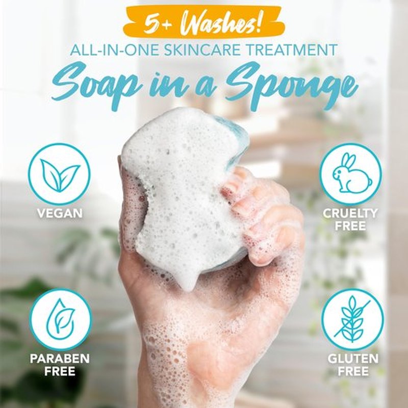 Spongables Pedi Scrub Foot Exfoliating 5+ Wash Travel Sponge, Clean & Fresh, 6 Count