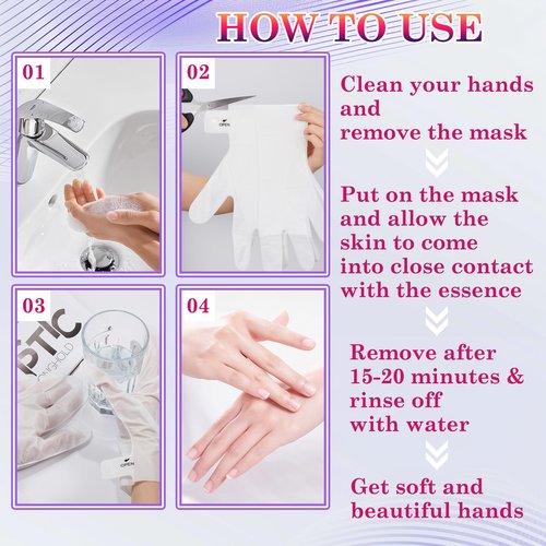 6 Pairs Hand Masks Moisturizing Gloves, Hydrating Hand Mask Moisturizer Gloves Care for Dry Cracked Hands, Smooth Long Lasting Soft Firming Hand Mask Gift Set for Men Women（A)