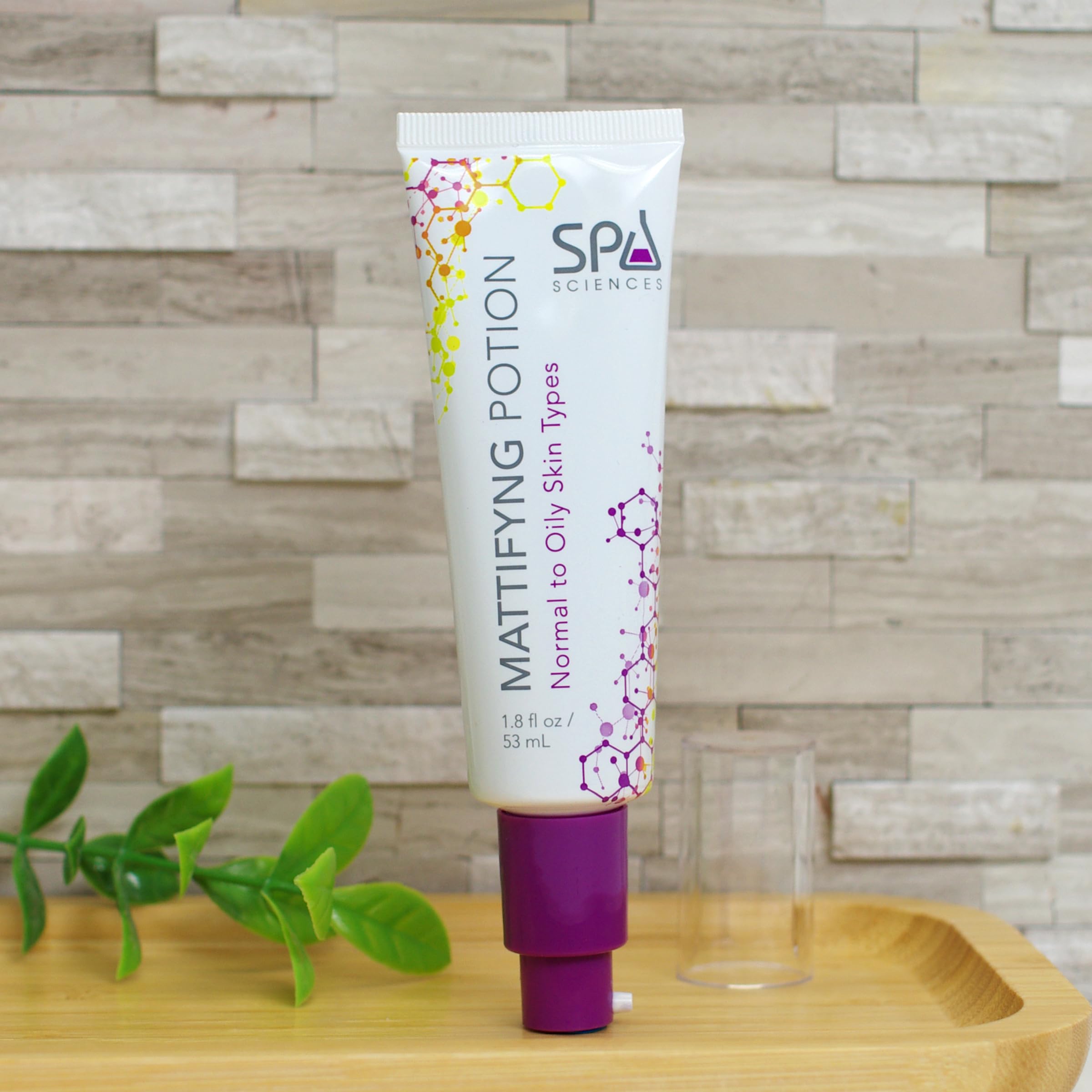 Spa Sciences - Mattifying Potion - Made in the USA- Purifying Oil-control Moisturizer - With Charcoal Powder, Niacinamide, Glycolic Acid - Control, Hydrate, Protect - Vegan - For All Skin Types -1.8oz