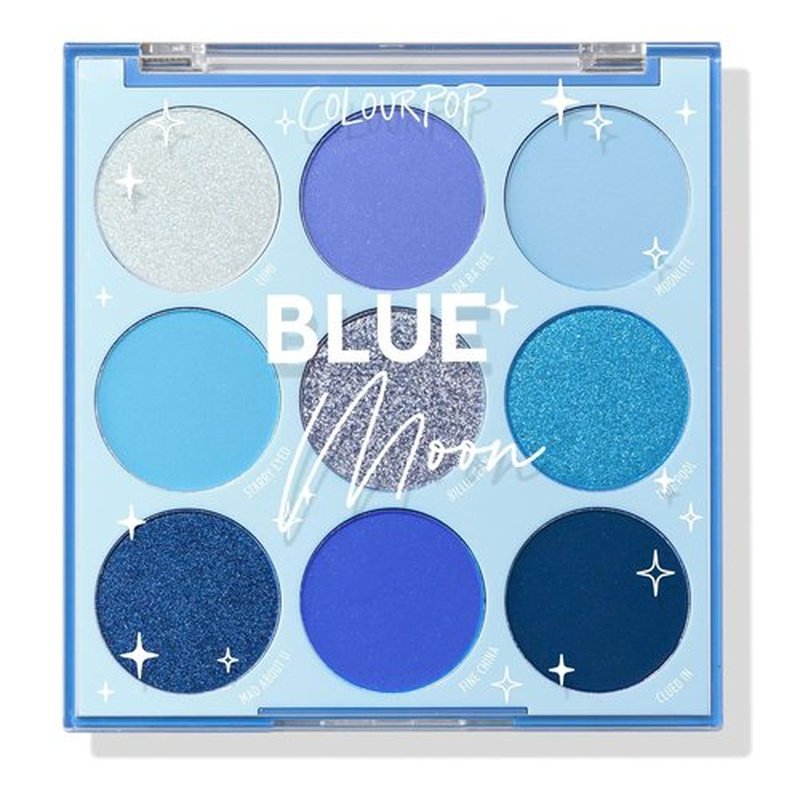 ColourPop Blue Moon Eyeshadow Palette | High-Pigment Monochromatic Blue Shades - Matte, Metallic & Duochrome Finishes (0.3 oz)