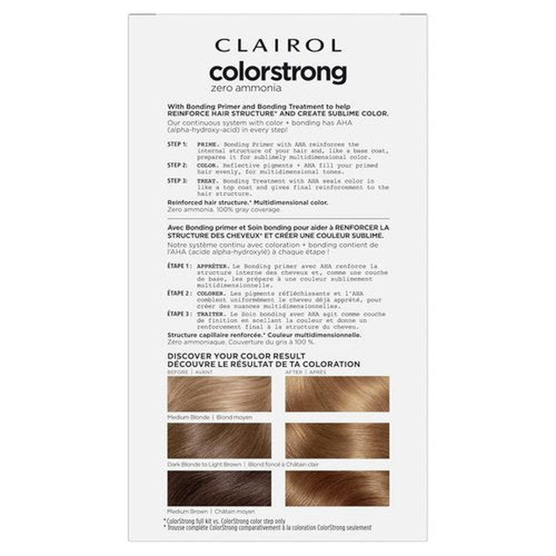 Clairol ColorStrong Permanent Hair Dye - Ammonia-Free, 100% Gray Coverage, 8.0 Medium Blonde