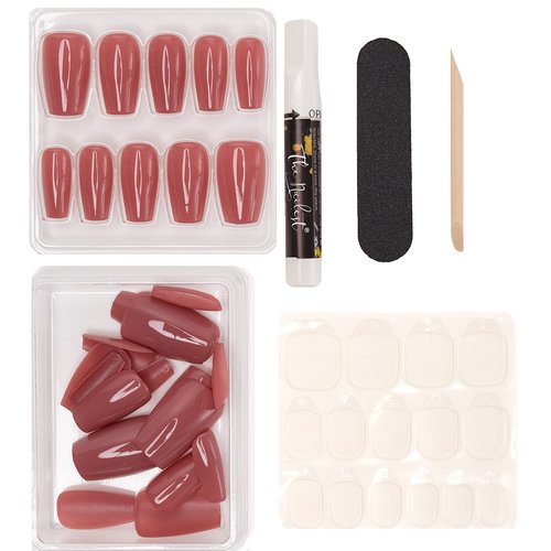 The Nailest - Instant Luxury Acrylic Press-on Nails-Tapered Square- Cosmo Rose