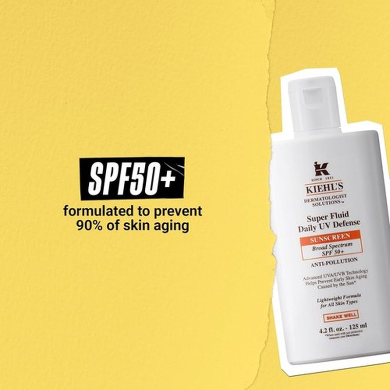 Kiehl's Super Fluid UV Defense Sunscreen SPF 50+ - Lightweight, Matte Finish, UVA/UVB Protection, Non-Comedogenic