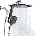 BOZYBO Rain Shower Head with Handheld: High Pressure Shower Heads with Handheld Spray Combo, 12" Rainfall Shower Head and 9 Sprays Hand Showerheads with Magnetic Docking and Power Jets, Chrome 1.8GPM
