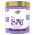 Dove Sugar Body Scrub Velvet Acai & Rice Milk For Women For Exfoliated & Hydrated skin 15 OZ
