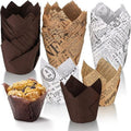 Regine Switzerland Tulip Cupcake Liners - 150 Pcs Greaseproof Baking Cups for Weddings & Parties