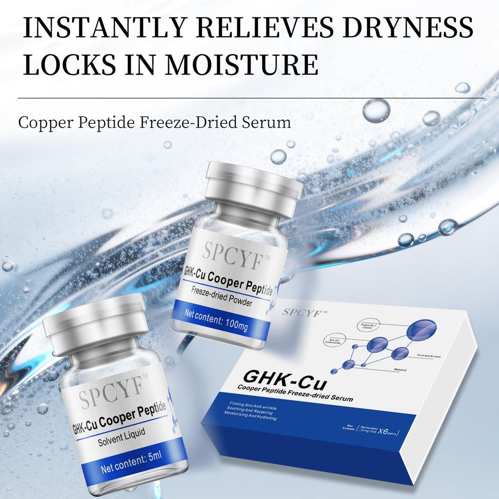 SPCYF Copper Peptides Serum for Face - Repairing, Tightening, Collagen Boosting -with GHK-Cu Peptide and Hyaluronic Acid - Anti-Aging for Fine Lines, Moisturizing, Firming and Skin Elasticity