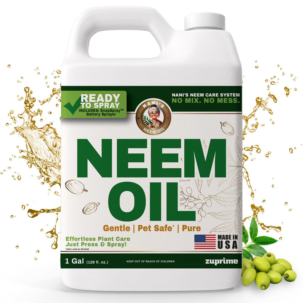 Nani’s Neem Oil Spray for Plants (1G Refill) - Ready-to-Use, Made from 100% Cold-Pressed Organic Neem Oil for Plants - Indoor & Outdoor Use for Healthier Horticultural Growth