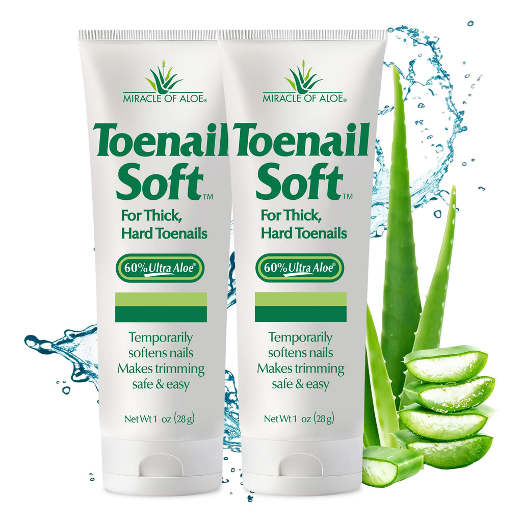 Toenail Softener for Thick Hard Toenails - Safe for Seniors & All Ages - Fast-Acting Toenail Softening Cream - Non Greasy Nail Cream Formulated with Natural Aloe Vera (1 Ounce Tube (Pack of 2))