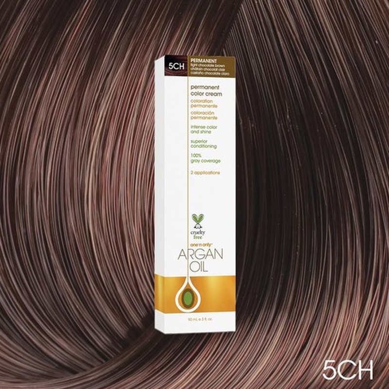 One n Only Argan Oil Permanent Color Cream - Rich Natural Light Brown Hair Color | 3 oz Unisex