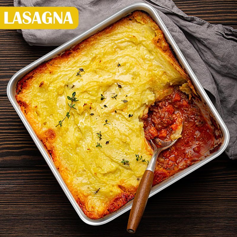 E-far Stainless Steel Square Cake Pans Set of 2 - 8x8 Inch Non-Toxic Bakeware for Lasagna & Brownies