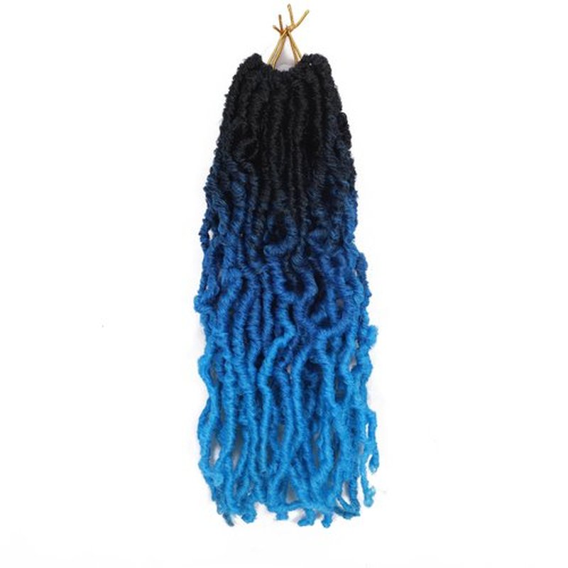 Bylatt 8 Packs Short Faux Locs Crochet Hair 120 Strands 12Inch Soft Locs wavy Dreadlocks Crochet Braids Natural Black Pre-Looped Crochet Hair for Women (1B/Dark Blue/Light Blue, 12 Inch (Pack of 8))