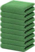 Homaxy 100% Cotton Kitchen Dish Towels - Ultra Soft & Absorbent Quick Drying, 13 x 28 Inches, 8-Pack in Grass Green