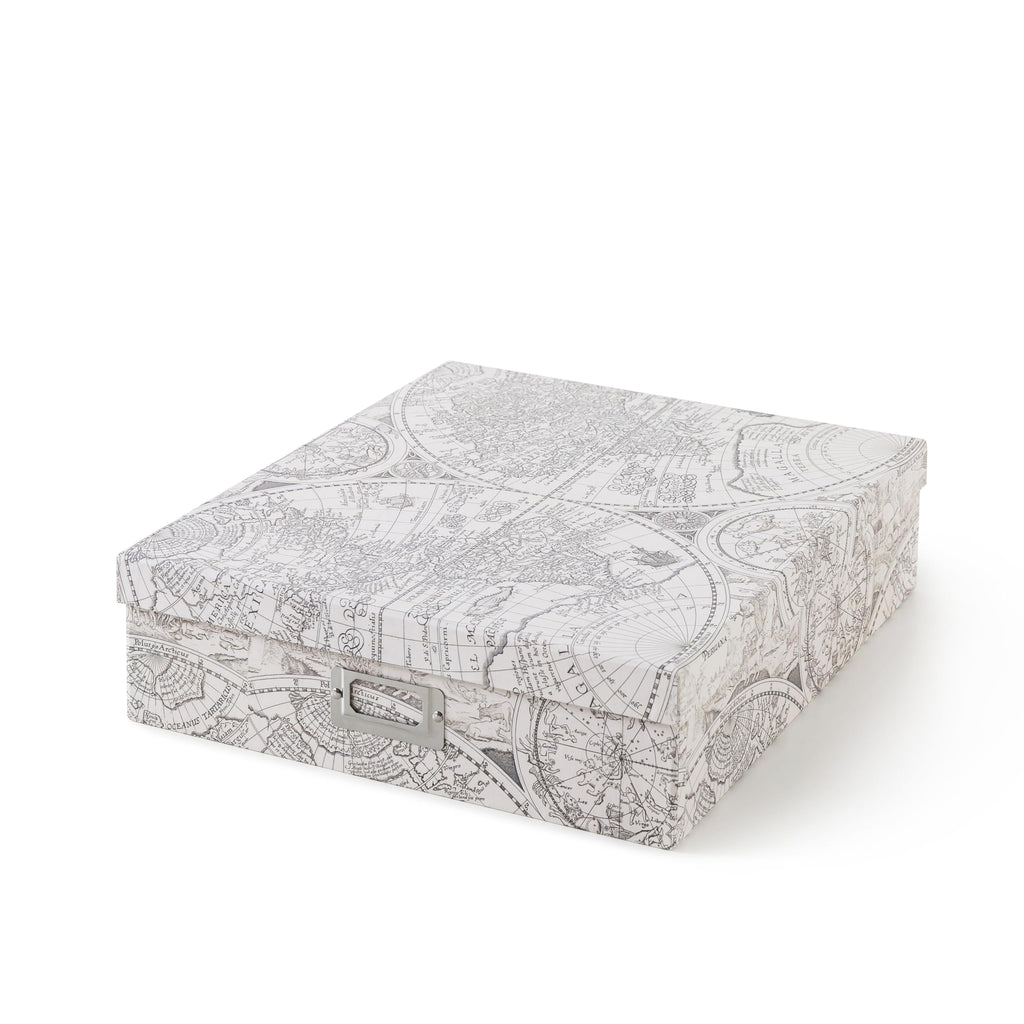 Soul & Lane - Travel Keepsake Storage Box, 14.8x13x3.7 In, Vintage Atlas