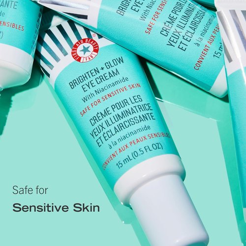 First Aid Beauty - Brighten + Glow Eye Cream with Niacinamide | Hydrates & Reduces Dark Circles, 0.5 oz