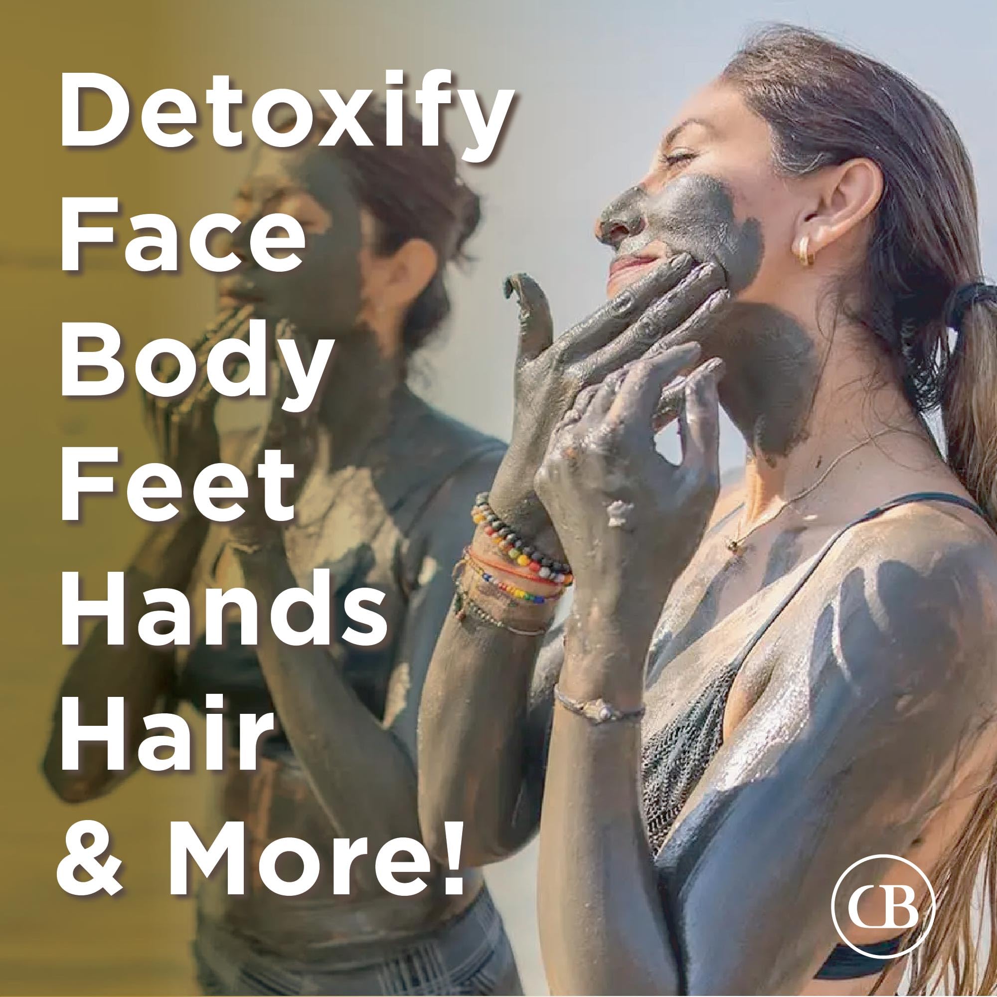 California Biology Clay Masks for Face & Body | Indian Healing Powder for Sensitive Skin | Facial Mask & Clay Body Scrub | Natural Skin Care Mask (Calcium Bentonite Clay)