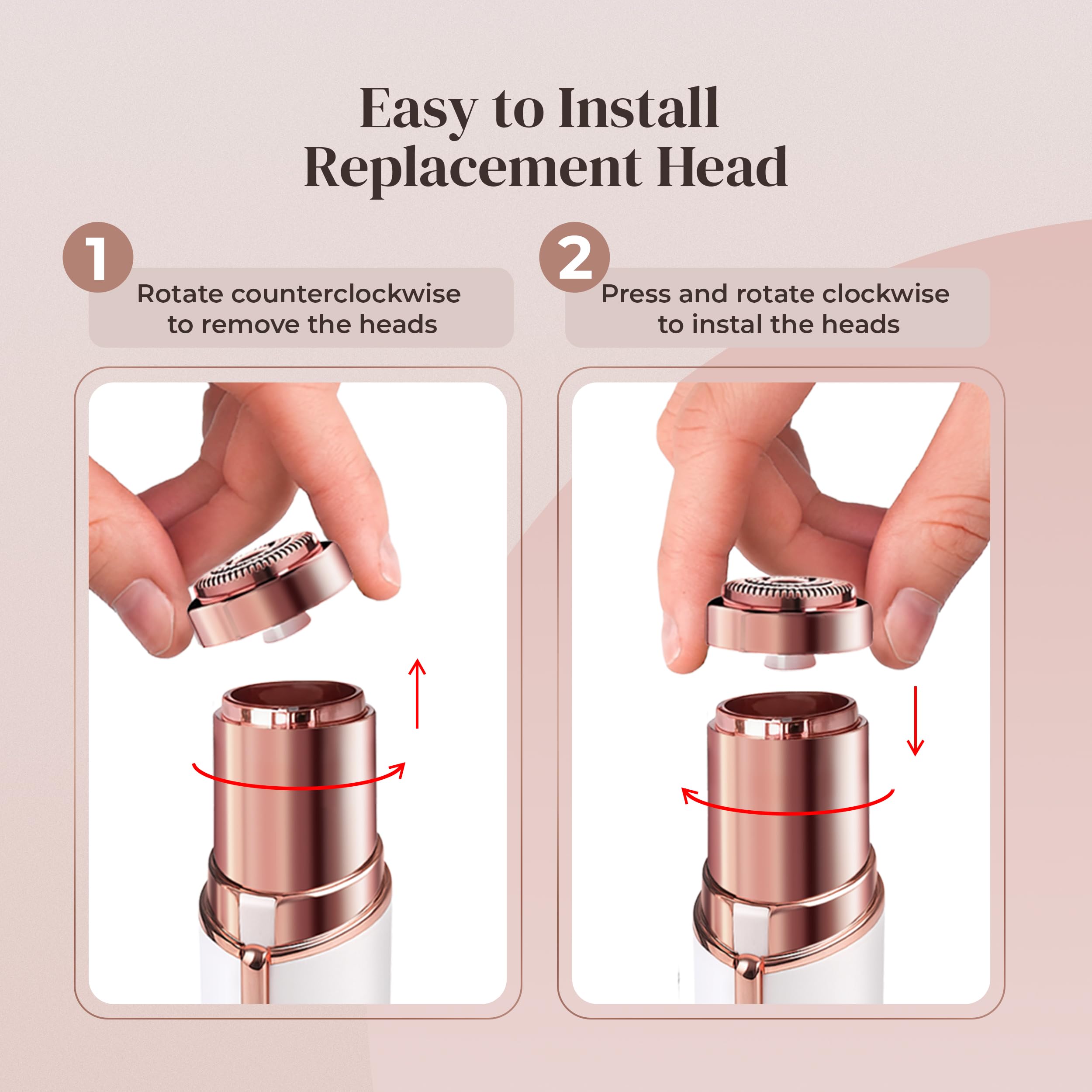 Gen 2 Replacement Heads for Finishing Touch Flawless Facial Hair Removal for Women, Also fits Profeir innobeaut gurelax EVIEY KRADAA VISOFO bikurpia Hair Remover Razor Generation 2 (Set of 4)