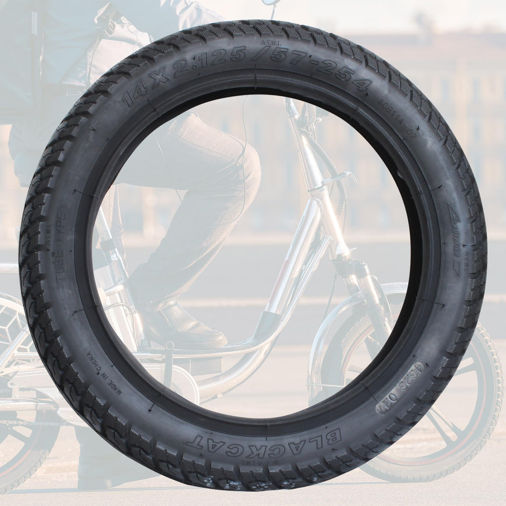 Libereco 2 Pack Electric Bike Tire 14x2.125(57-254 for 10" Rim) with 2 Bent Valve Tubes 3 Tire Levers Anti-Slip Folding E-Bike, Kids Bike Tire