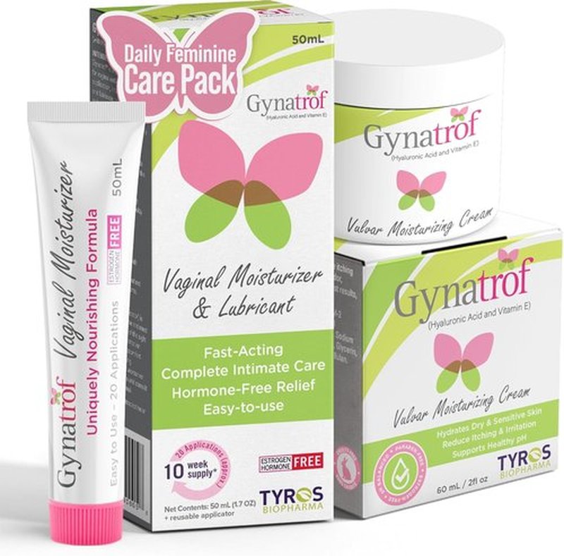 Gynatrof Hormone-Free Vaginal Moisturizer & Vulva Moisture Cream Bundle - Hydrating Formula for Vaginal Dryness, 1.7 fl. oz & 2 fl. oz
