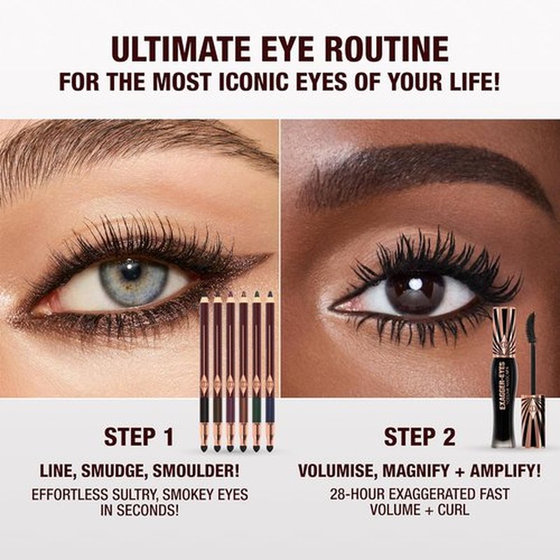 Charlotte Tilbury Rock 'N' Kohl Eyeliner Pencil - Waterproof Formula with Precision Smudger Tip - Perfect for Sultry Smokey Eyes