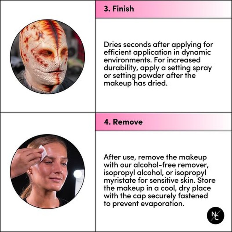 Narrative Cosmetics FX Alcohol Airbrush Paint — 2 fl oz | Waterproof, Quick-Dry, Skin-Safe Body & SFX Makeup | Brush or Sponge | Stage, Film, Halloween, Cosplay, Bodypainting — Prime Black