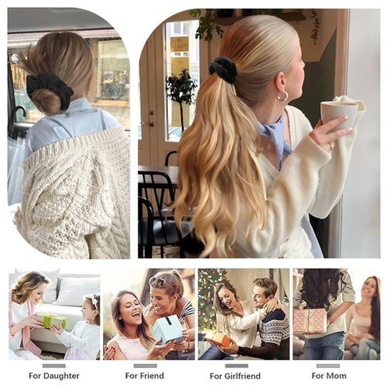 Pocket Scrunchies Holder Secret Hidden Compartment Items Velvet Hair Scrunchies Storage with Zipper Pocket for Women
